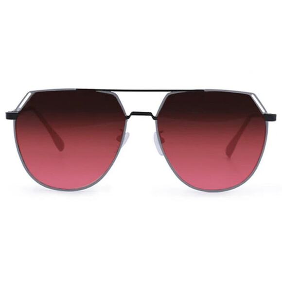 TOPFOXX Women\'s Black Frame Farrah Ruby Red Lens Oversized Aviator Sunglasses main image 7